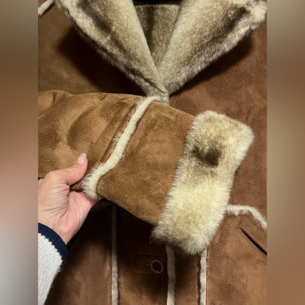 NWOT Dennis Basso Reversible Long Suede Fur Coat Jacket Fall Winter Cozy Warm - Picture 5 of 10